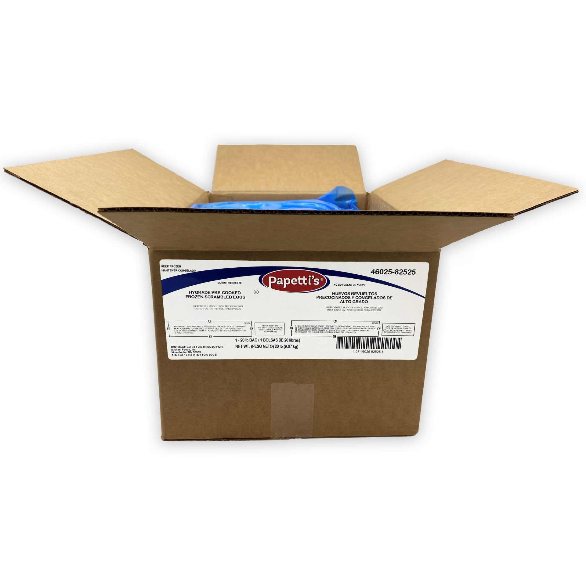 Papetti's® Fully Cooked Scrambled Eggs Bag 20 Pound Each - 1 Per Case.