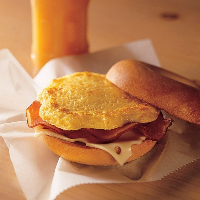 Papetti's® Fully Cooked Natural Shaped Scrambled Egg Patties 1.75 Ounce Size - 144 Per Case.