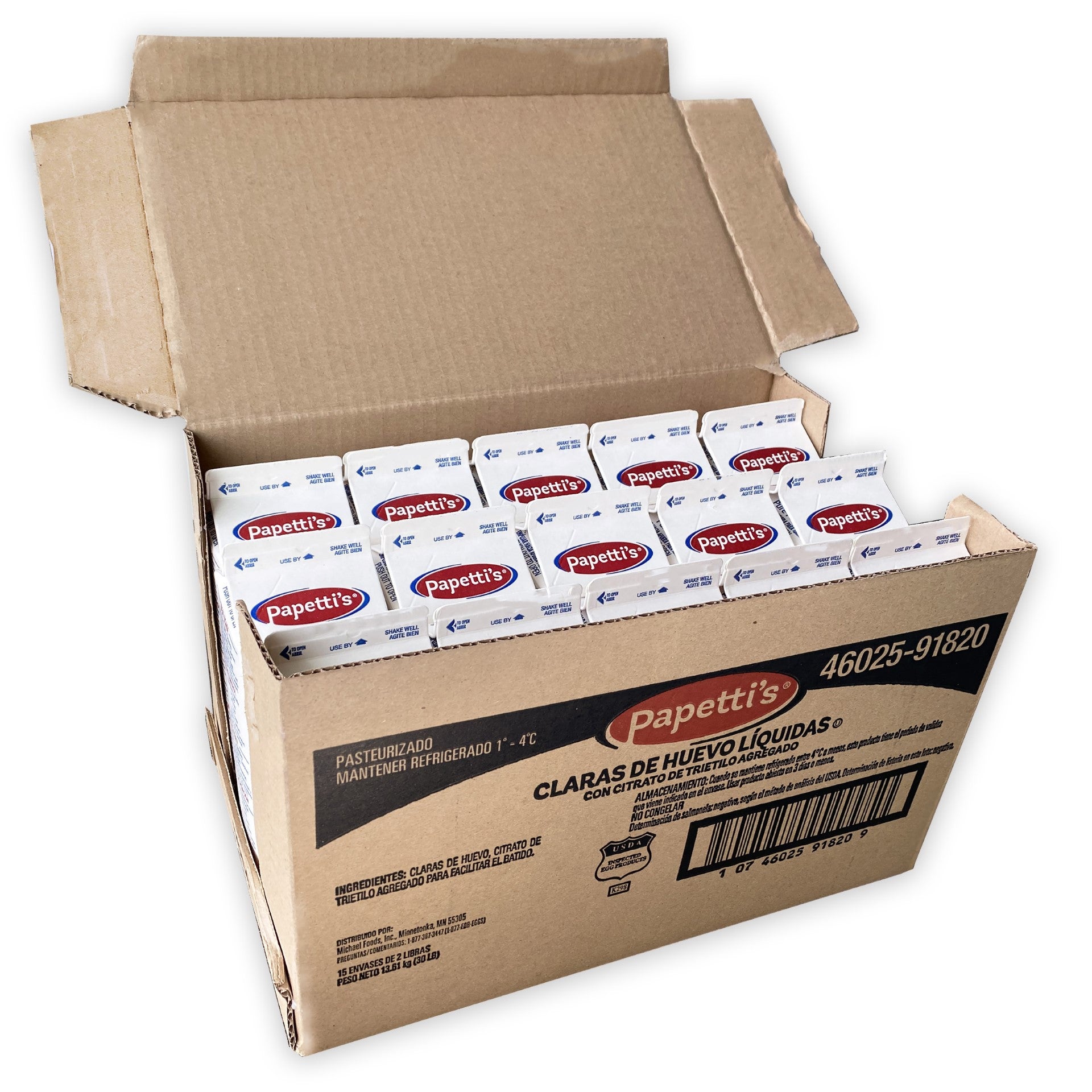 Papetti's Liquid Egg Whites With Triethyl Citrate 2 Pound Each - 15 Per Case.