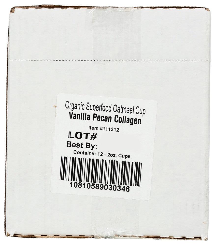 Purely Elizabeth Vanilla Pecan Collagen Oatmeal 2 Ounce Size - 12 Per Case.