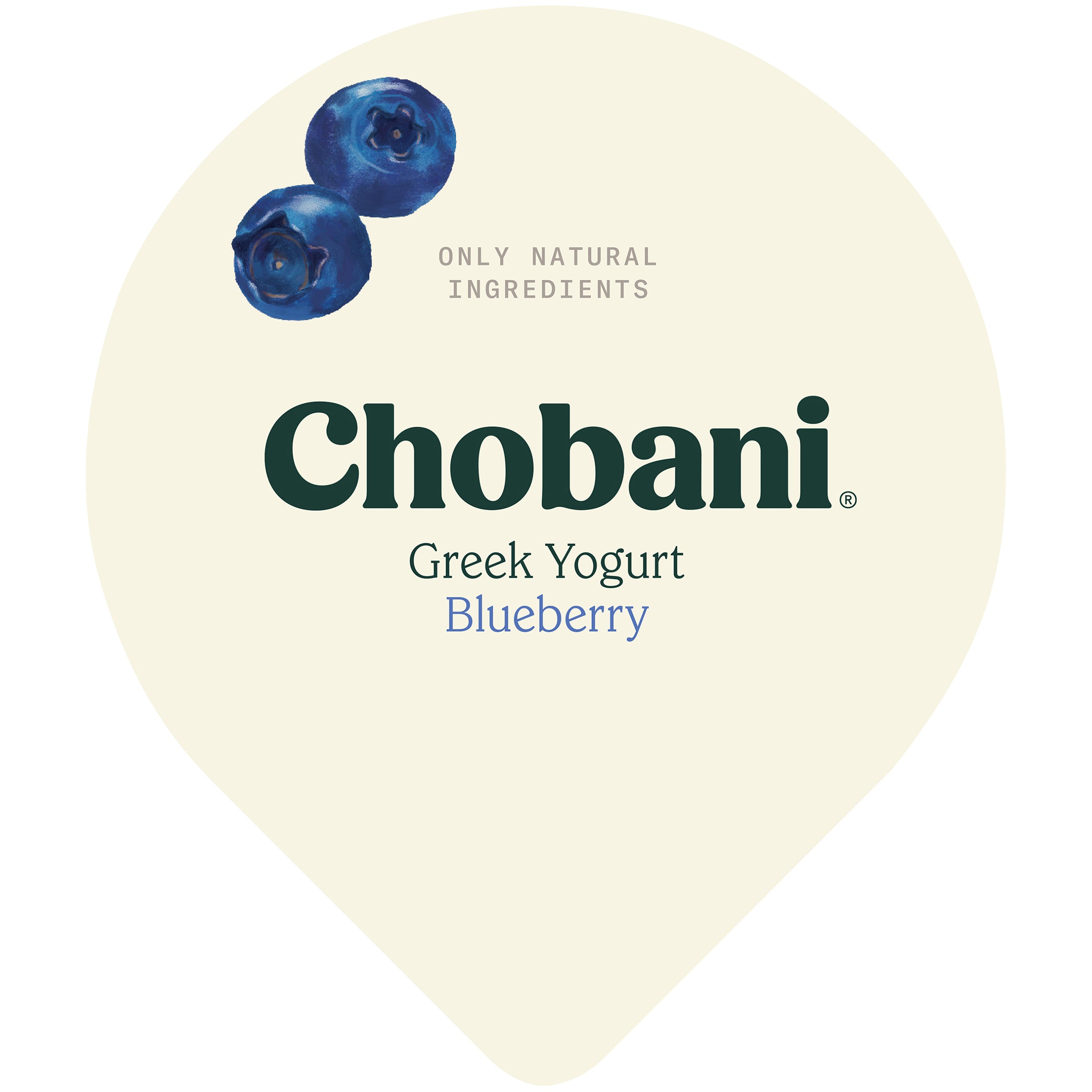 Chobani® Non Fat Greek Yogurt Blueberry 4 Ounce Size - 12 Per Case.