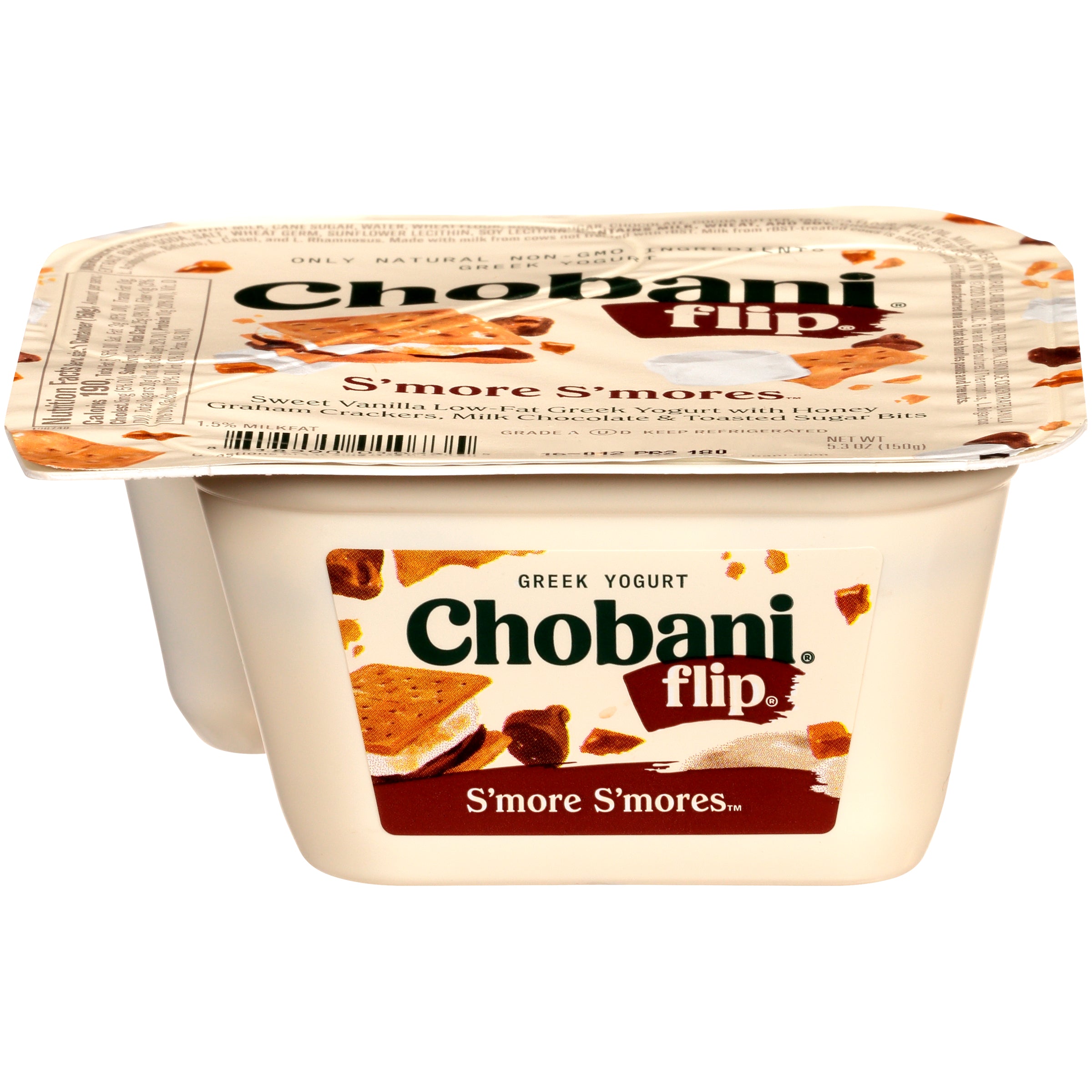 Chobani® Flip® Low Fat Greek Yogurt S'more S'mores 4.5 Ounce Size - 12 Per Case.