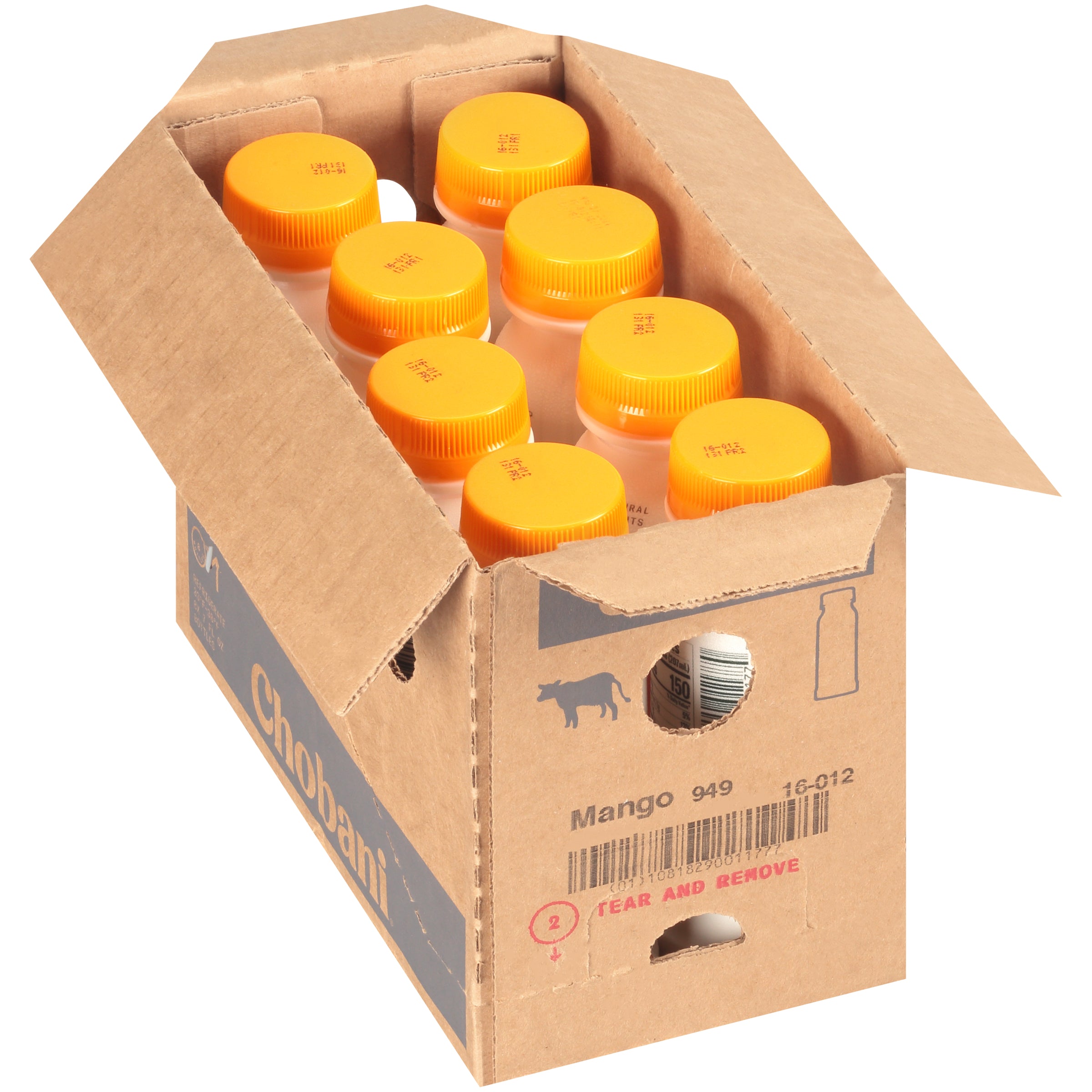 Chobani® Low Fat Greek Yogurt Mango Drink 7 Fluid Ounce - 8 Per Case.