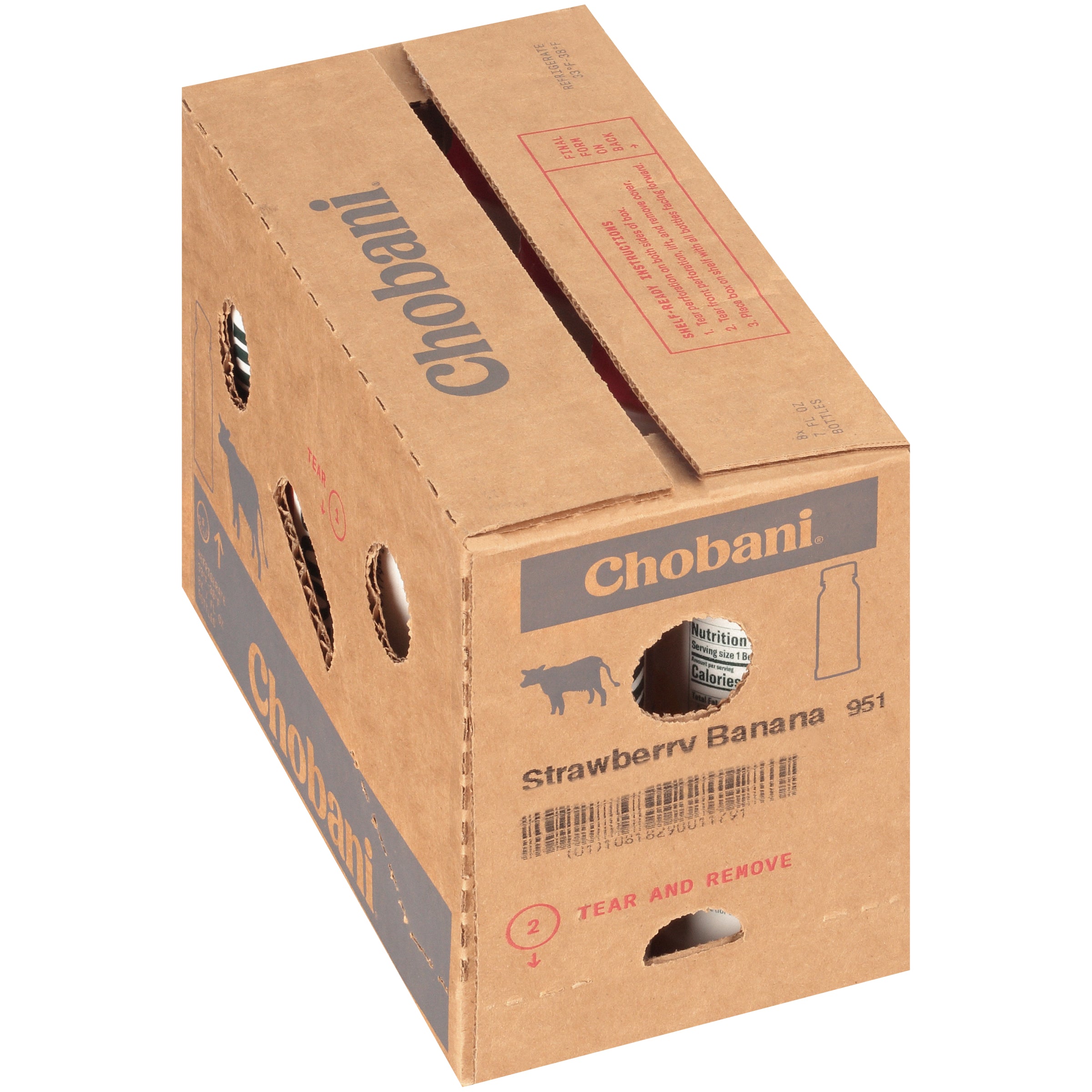 Chobani® Low Fat Greek Yogurt Strawberry Banana Drink 7 Fluid Ounce - 8 Per Case.