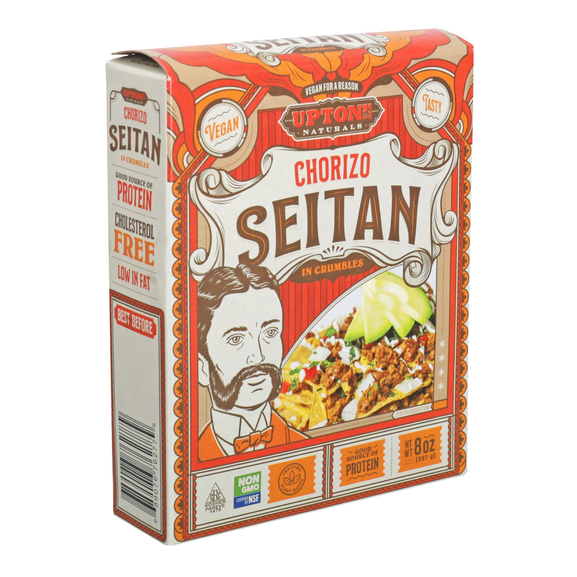 Upton's Naturals Chorizo Seitan 8 Ounce Size - 6 Per Case.