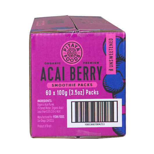 Pitaya Plus Organic Acai Pure Smoothie 100 Grams Each - 60 Per Case.