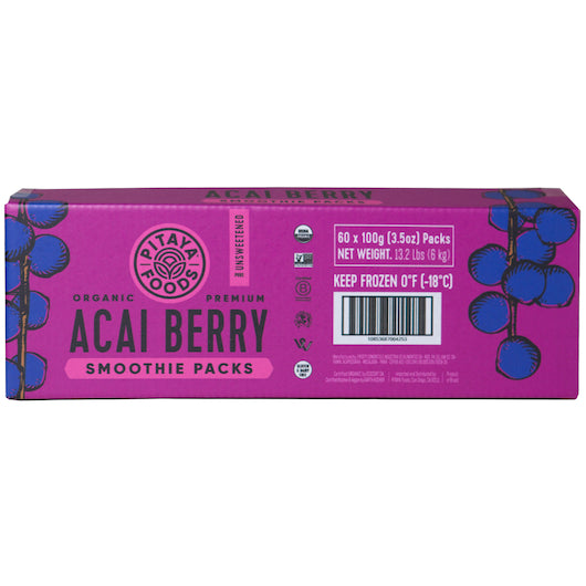 Pitaya Plus Organic Acai Pure Smoothie 100 Grams Each - 60 Per Case.