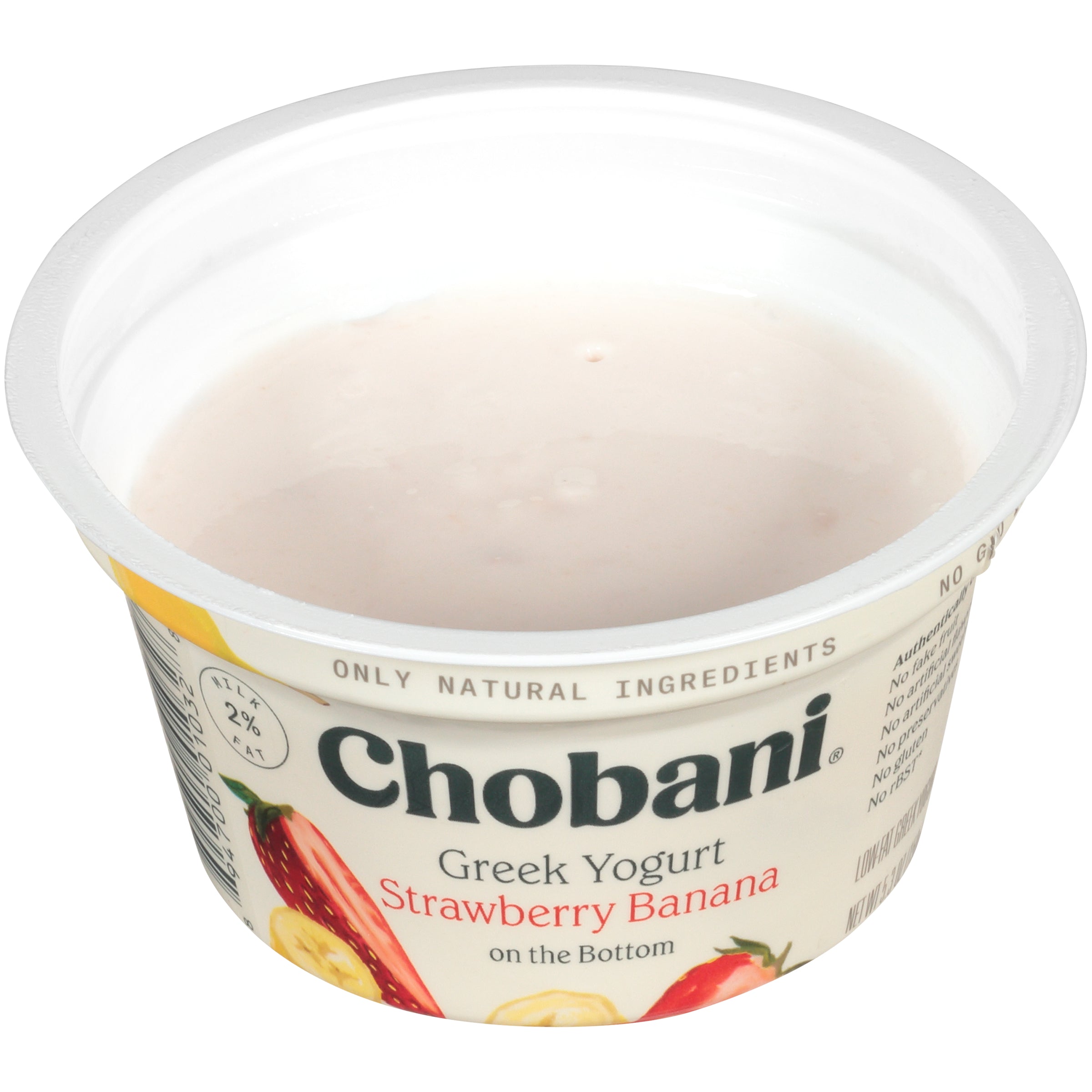 Chobani® Non Fat Greek Yogurt Strawberry Banana On The Bottom 5.3 Ounce Size - 12 Per Case.