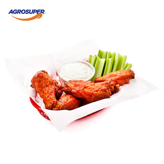 Agro Super Marinated Chicken Wing Party IQF 5 Pound Each - 8 Per Case.