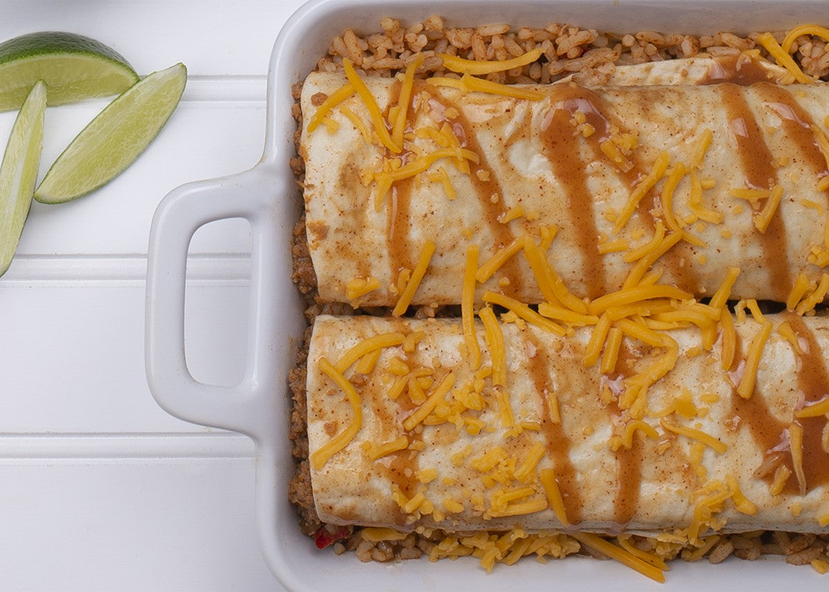 Taste Traditions Enchilada Sauce Lean Groundbeef 5 Ounce Size - 24 Per Case.