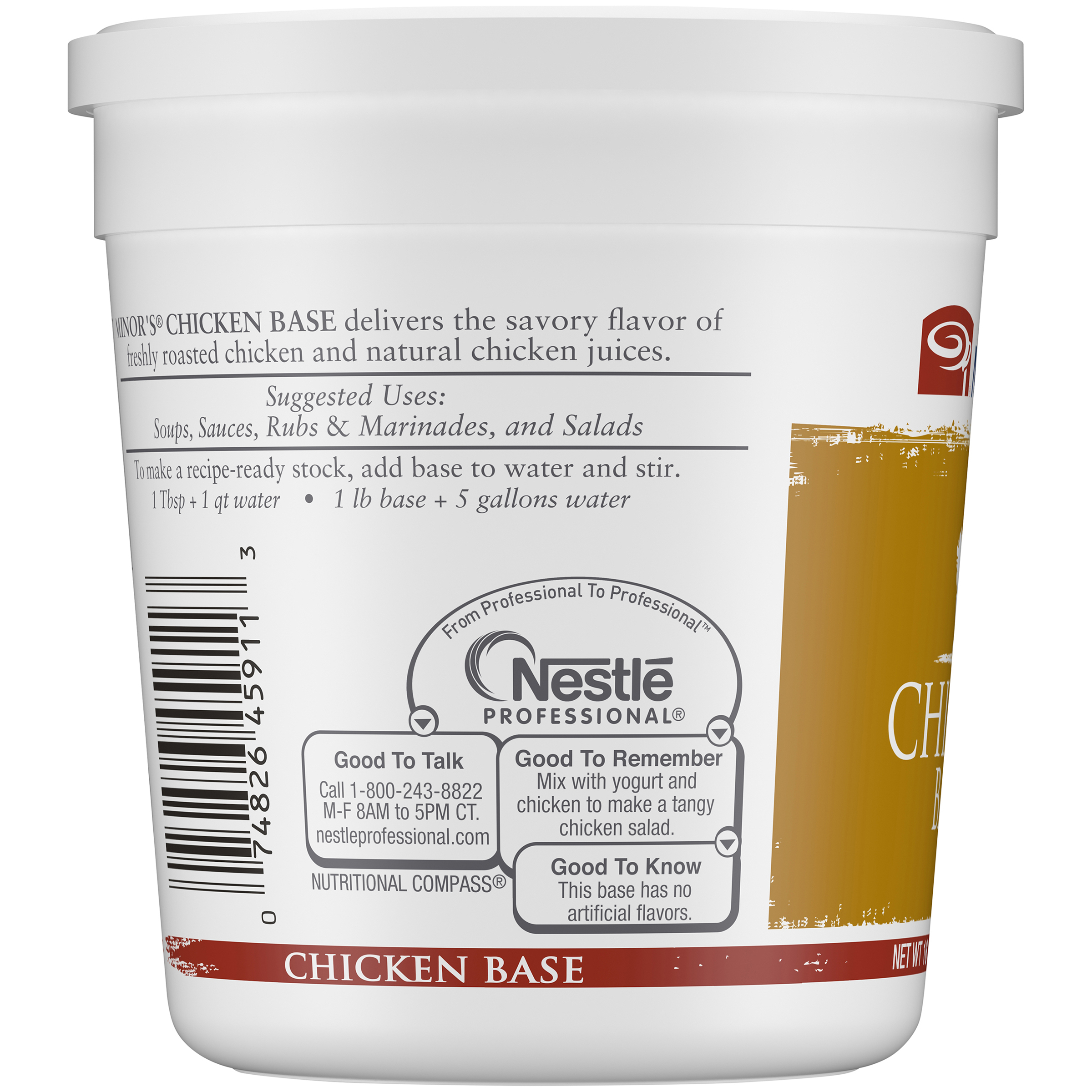 Minor's No Msg Added Chicken Base, 1 Pounds, 12 per case