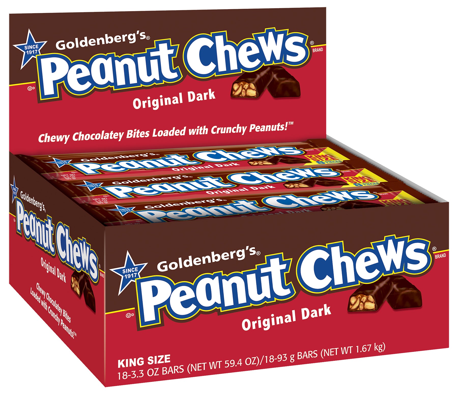 Peanut Chews® Original 3.3 Ounce Size - 144 Per Case.