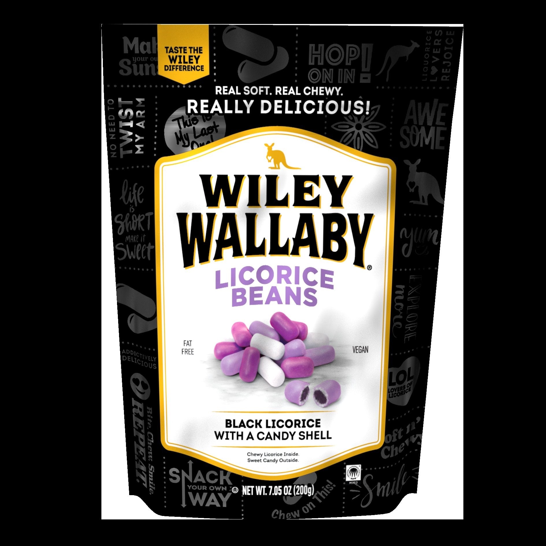 Wiley Wallaby Outback Beans Black Z 7.05 Ounce Size - 12 Per Case.