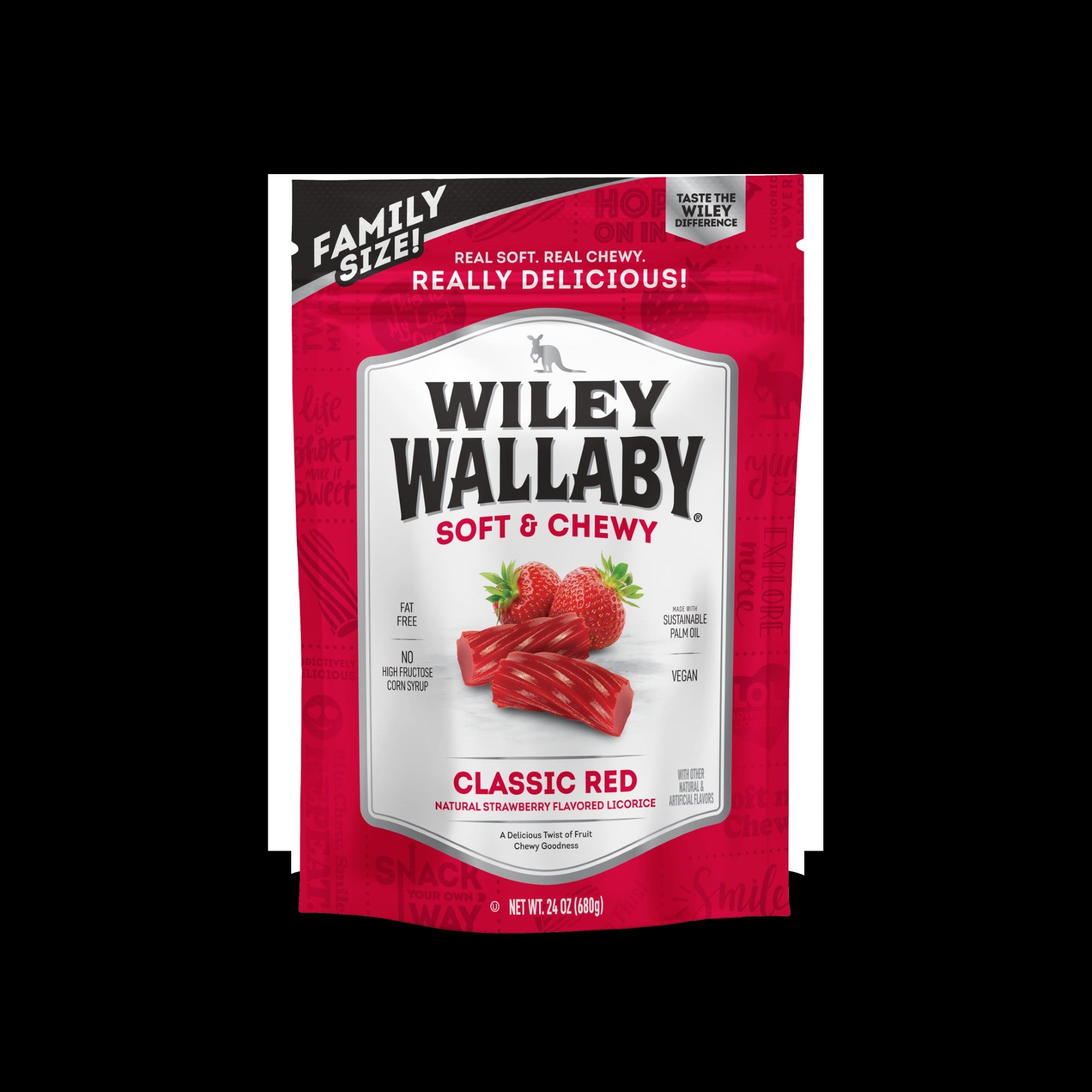 Wiley Wallaby Licorice Red 24 Ounce Size - 10 Per Case.