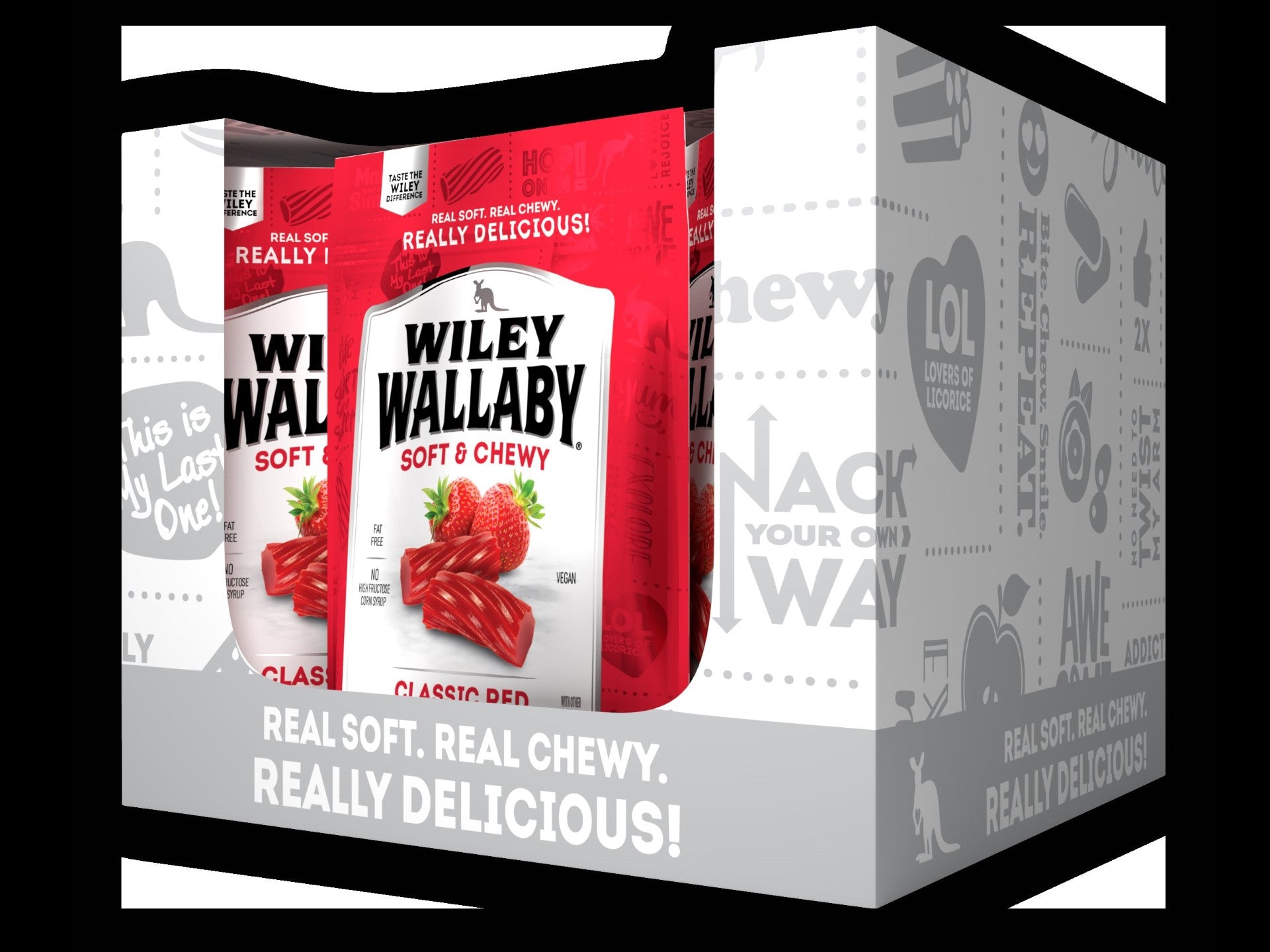 Wiley Wallaby Licorice Red 10 Ounce Size - 10 Per Case.