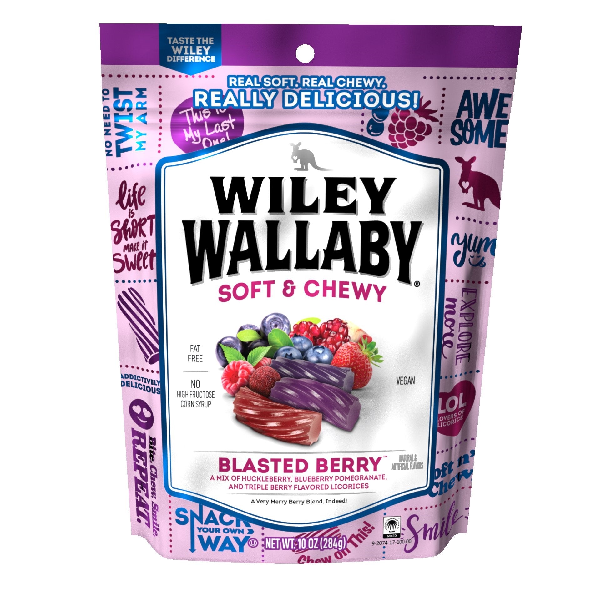 Wiley Wallaby Blasted Berry 10 Ounce Size - 10 Per Case.