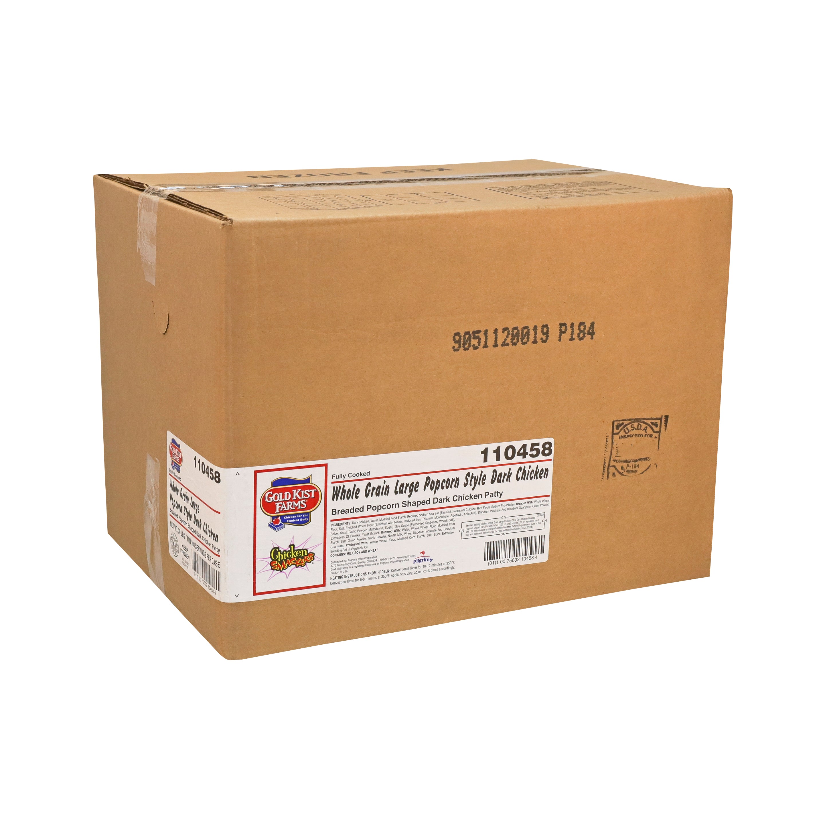 Gold Kist Dark Meat Breaded Whole Grain Popcorn Chicken 5 Pound Each - 6 Per Case.