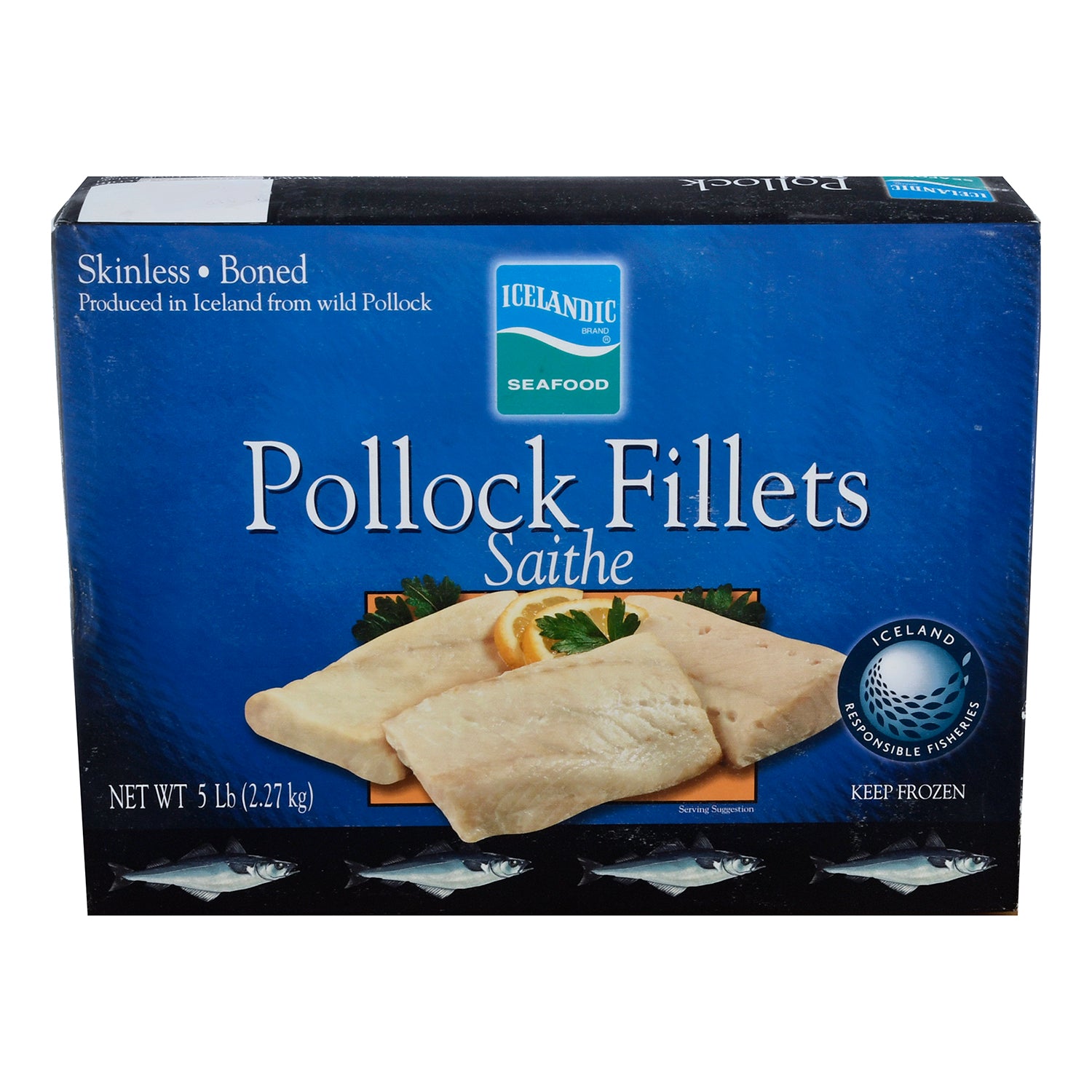 North Atlantic Pollock (saithe) Cello Fillets Msc 5 Pound Each - 10 Per Case.