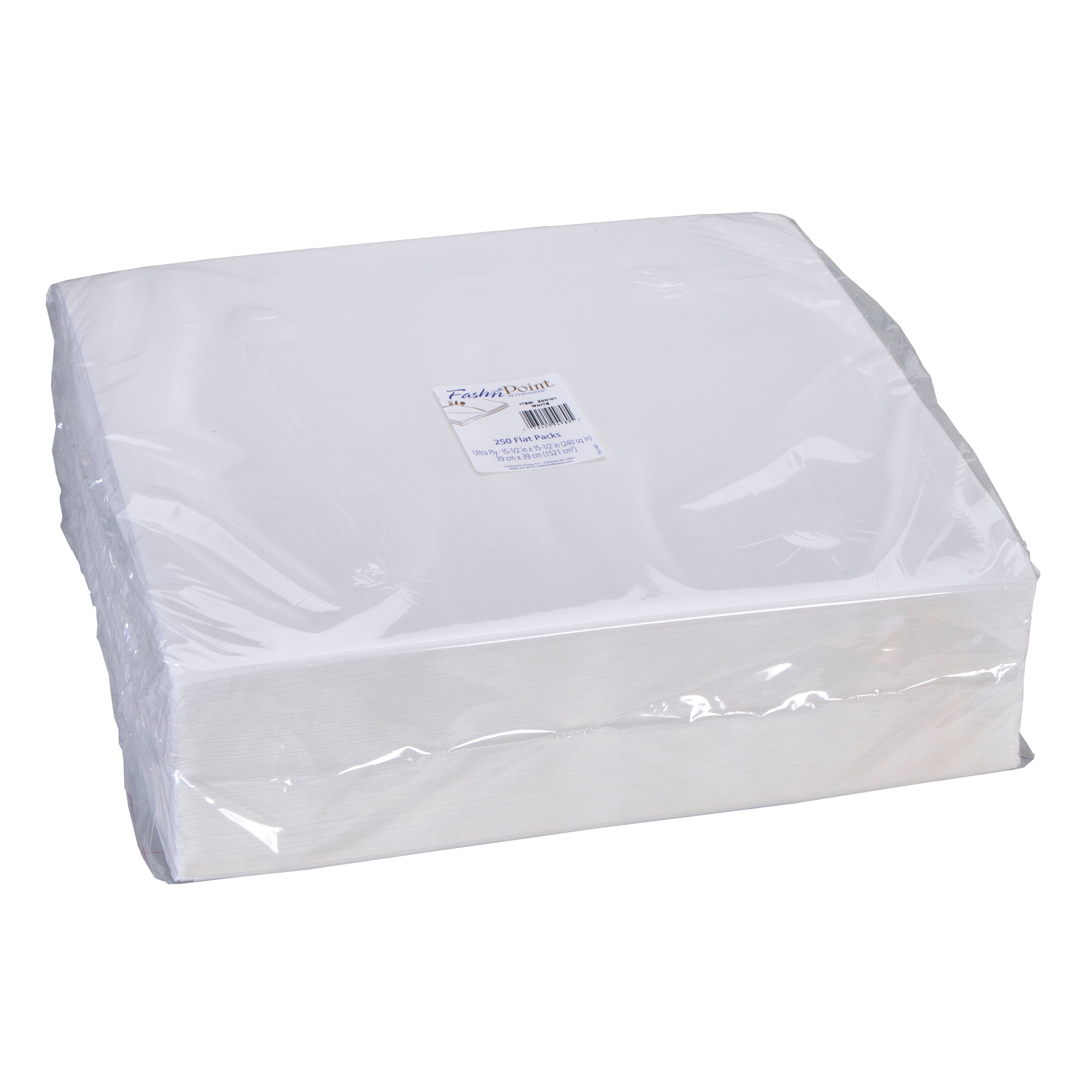 Napkin Flat White Fashnpointpoint To Point Ultra Ply 250 Each - 4 Per Case.