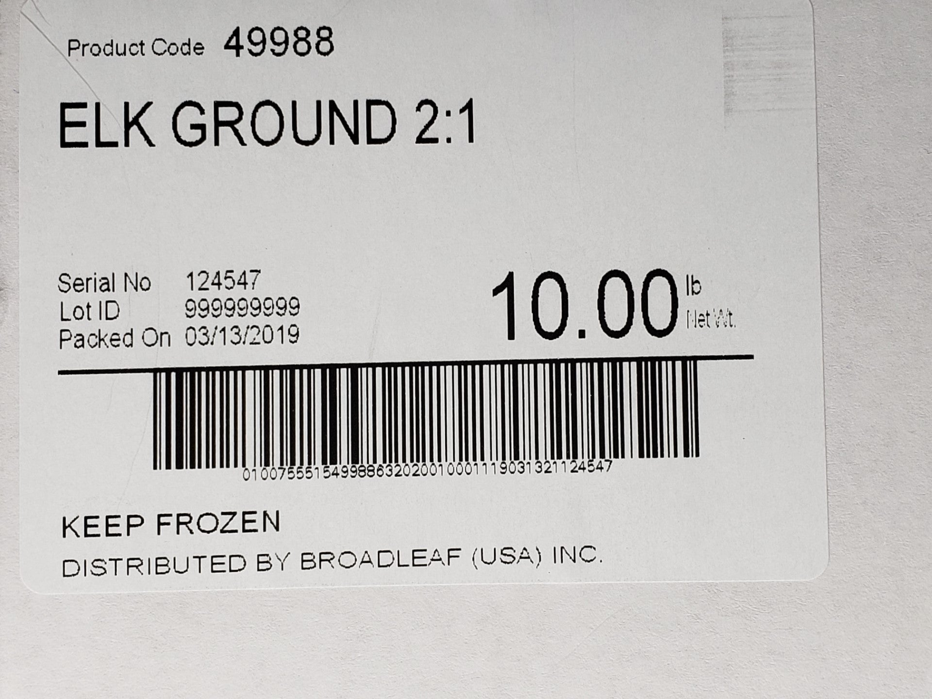 Elk Patties 8 Ounce Size - 20 Per Case.