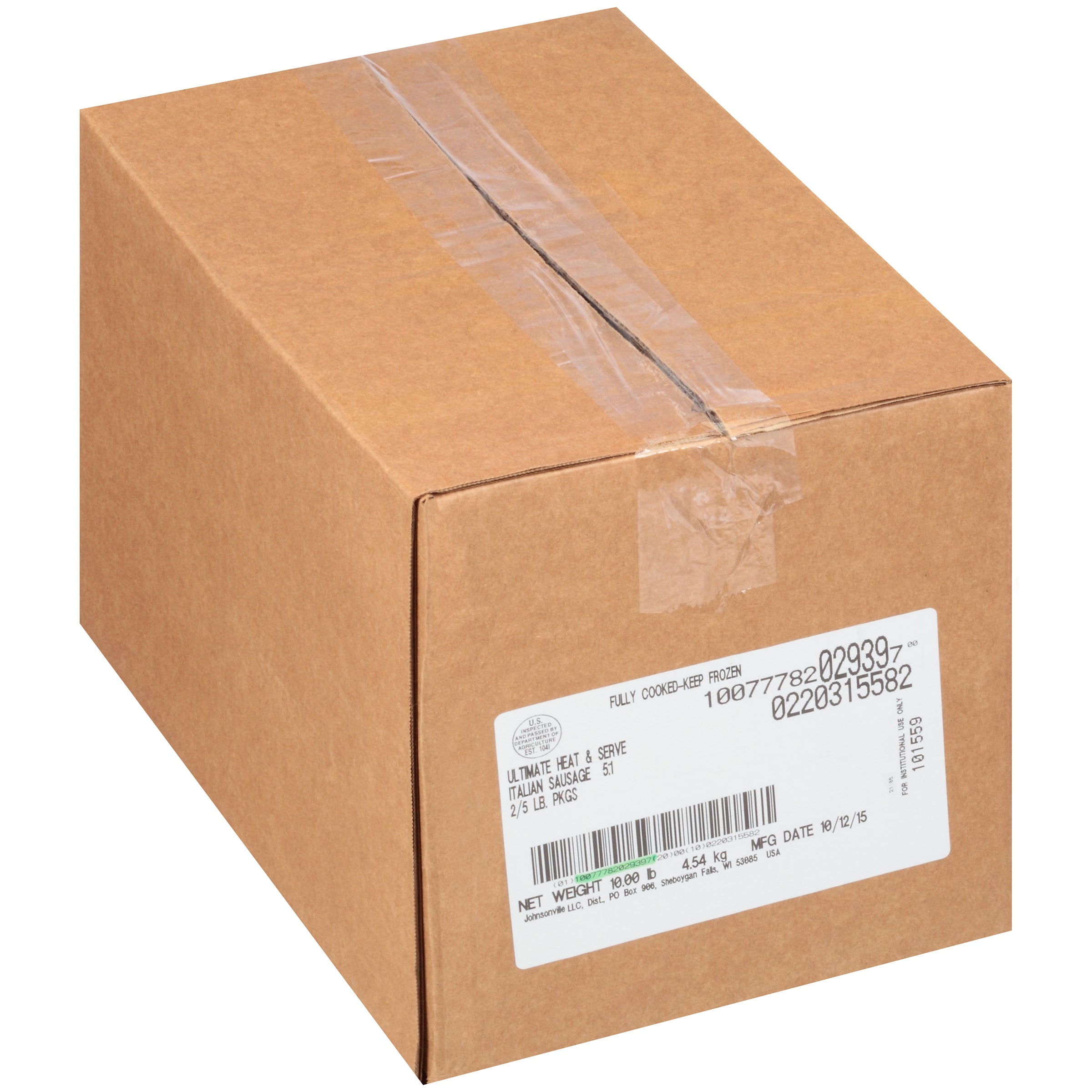 Johnsonville Cooked Heat & Serve Ultimate Italian Pork Sausage Links Pound Bagctcase Foo 5 Pound Each - 2 Per Case.