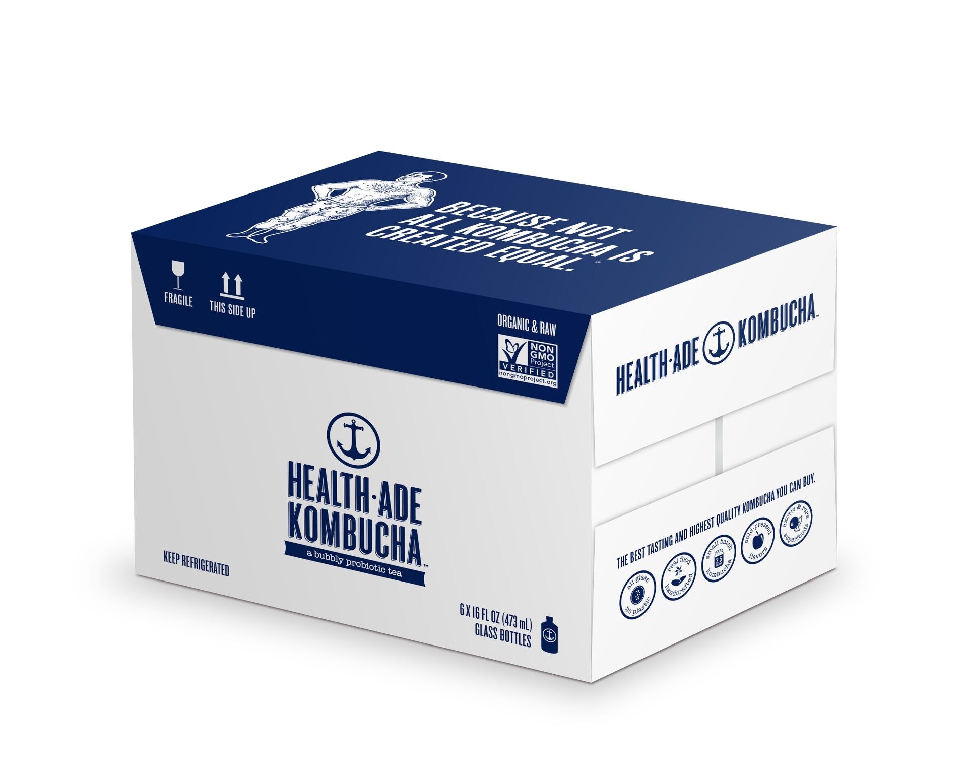 Health Ade Kombucha Pink Lady Apple Kombucha 16 Fluid Ounce - 6 Per Case.