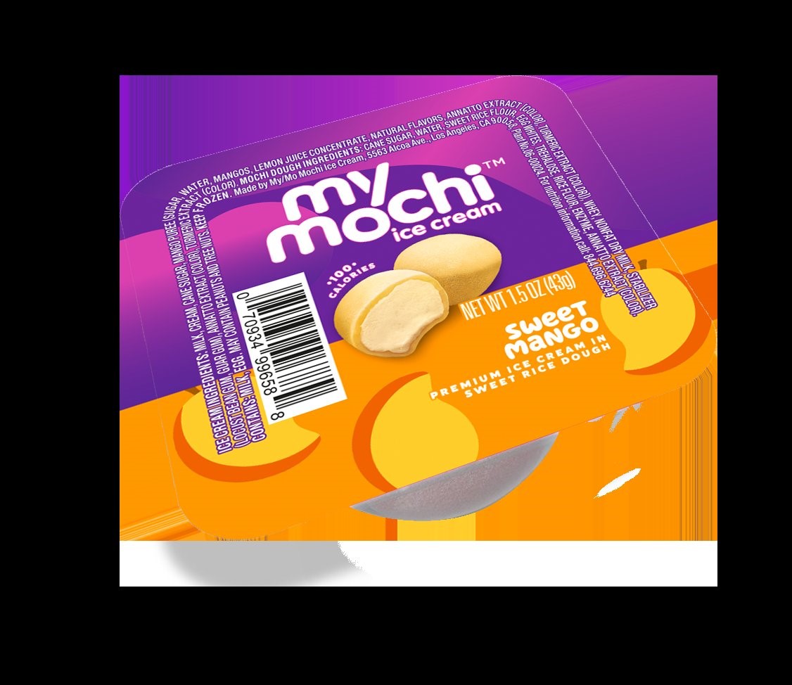 Mymochi Mochi Ice Cream Sweet Mango 1.5 Ounce Size - 72 Per Case.