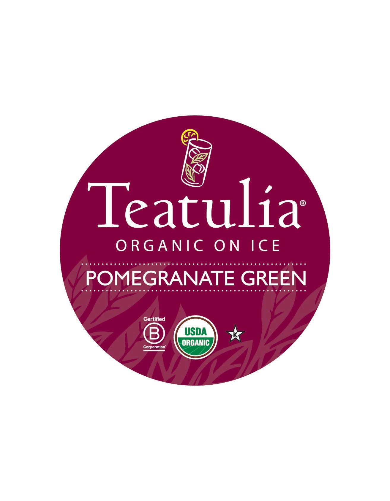 Teatulia Organic Teas Pomegranate Green Icedtea 24 Count Packs - 1 Per Case.