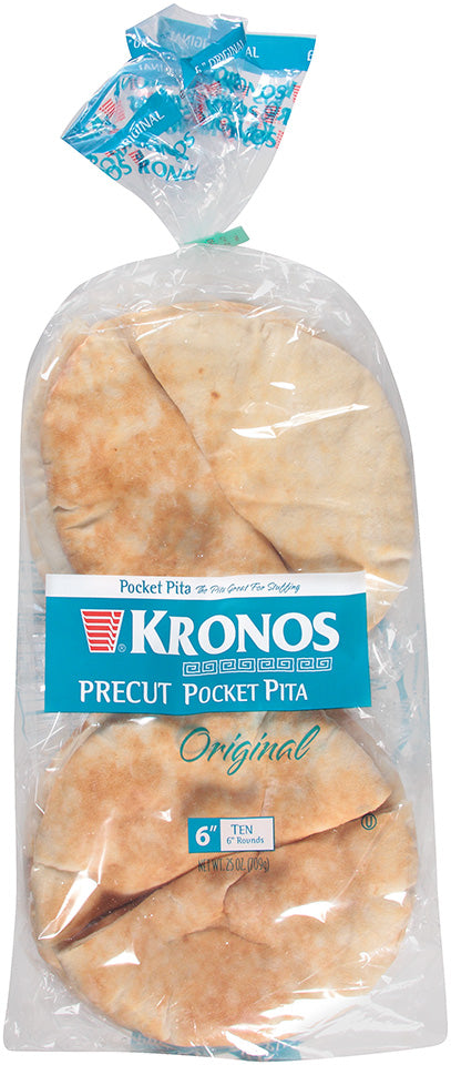 Pita 6" White Kt Prect 10 Each - 12 Per Case.