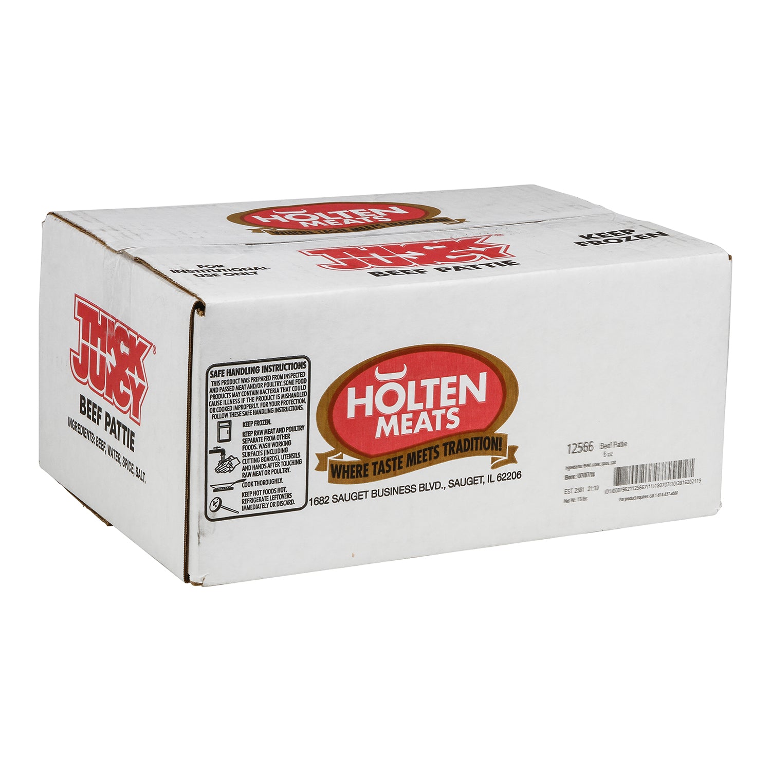 Beef Thick N Juicy Patties 6 Ounce Size - 40 Per Case.
