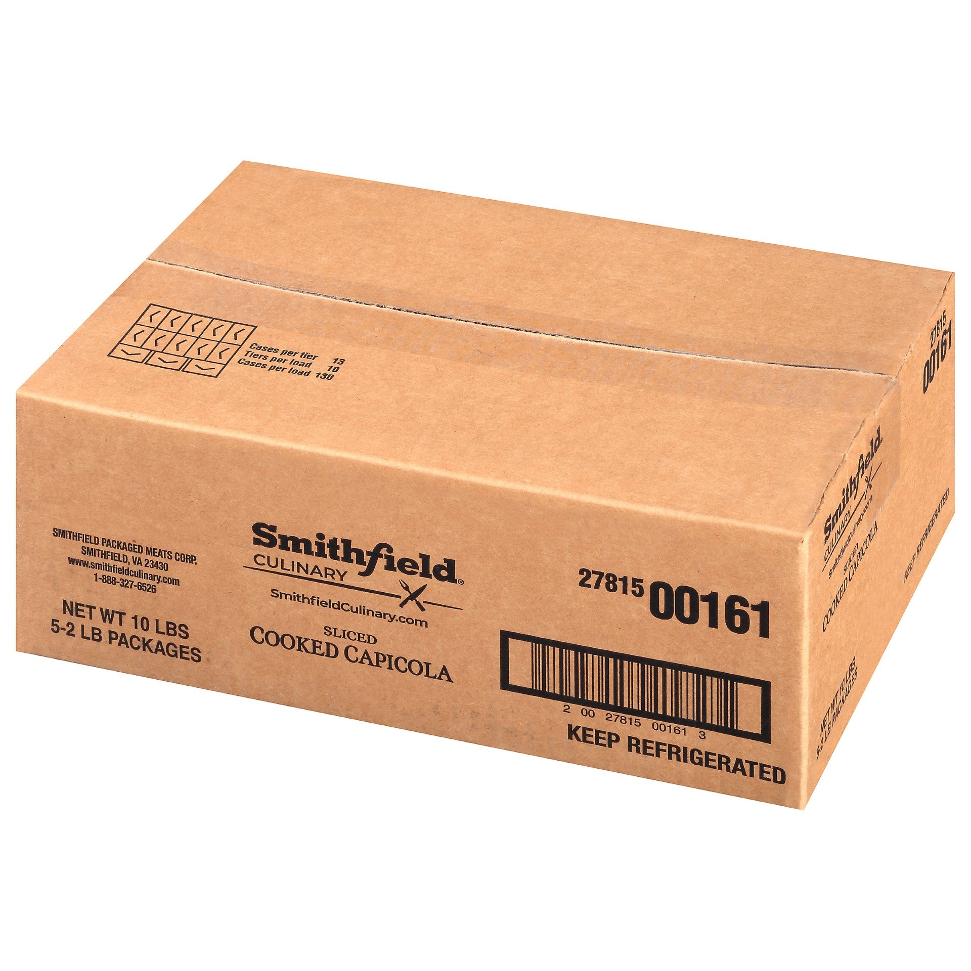 Margherita Sliced Capicola 2 Pound Each - 5 Per Case.