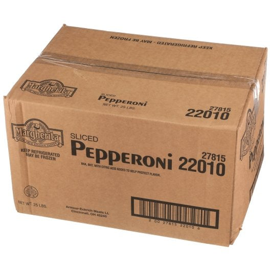 Margherita Pepperoni Slices 12.5 Pound Each - 2 Per Case.