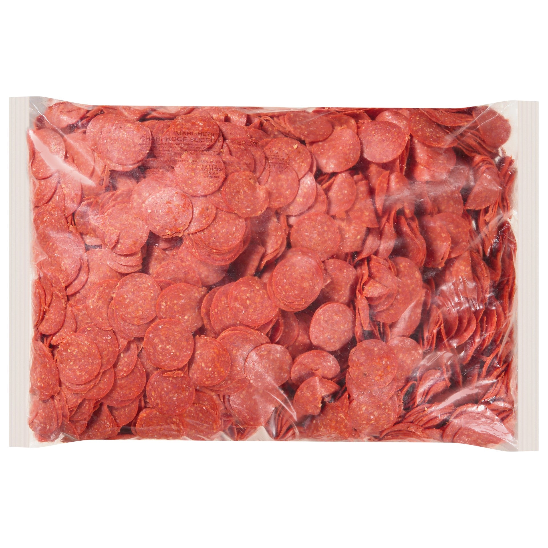 Margherita Char Proof Pepperoni Slices 12.564 Pound Each - 2 Per Case.