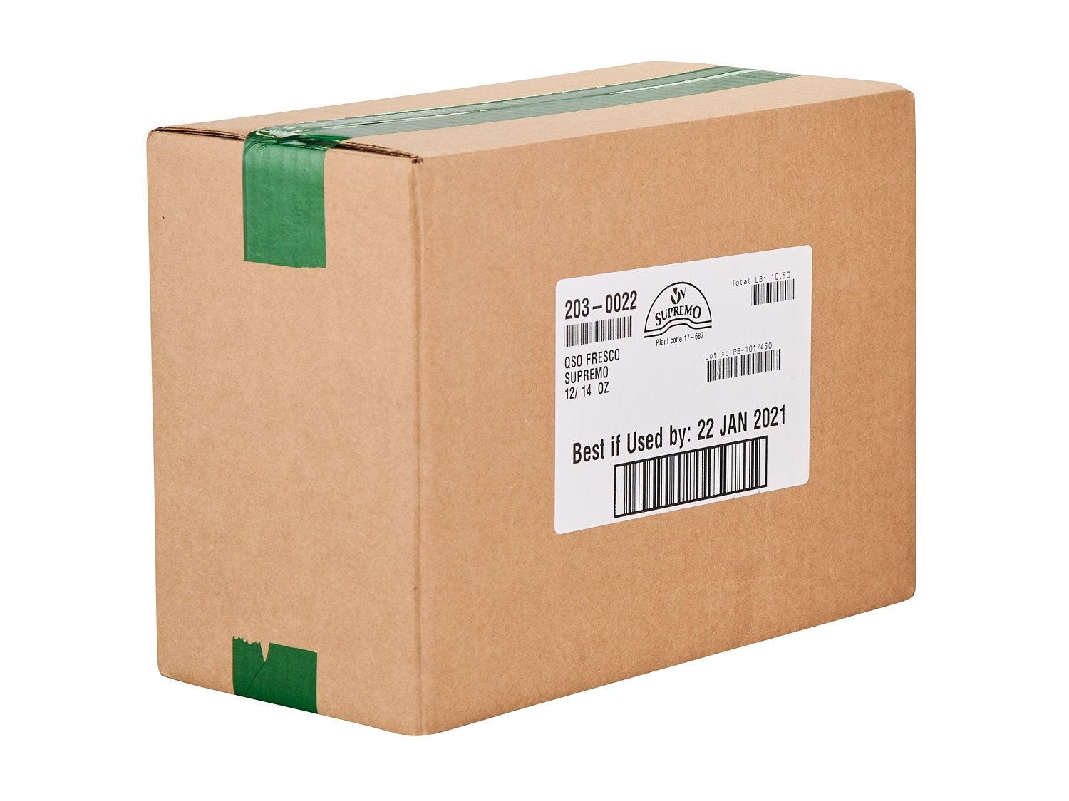 Supremo Queso Fresco Fresh Crumbling Cheese 14 Ounce Size - 12 Per Case.