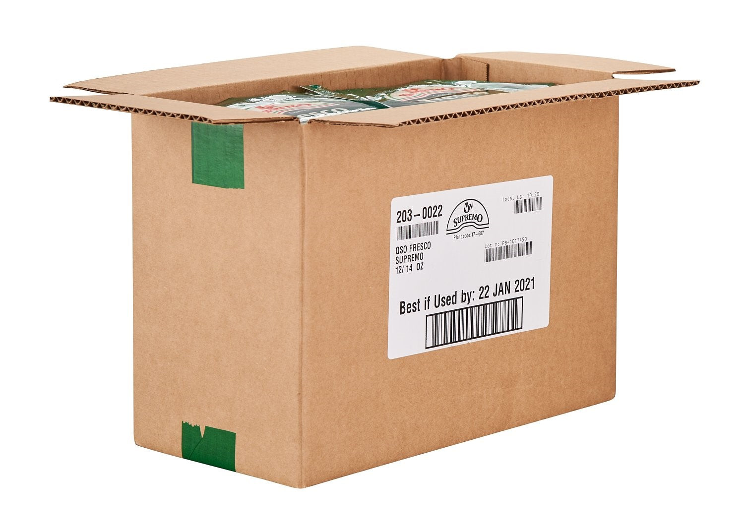 Supremo Queso Fresco Fresh Crumbling Cheese 14 Ounce Size - 12 Per Case.