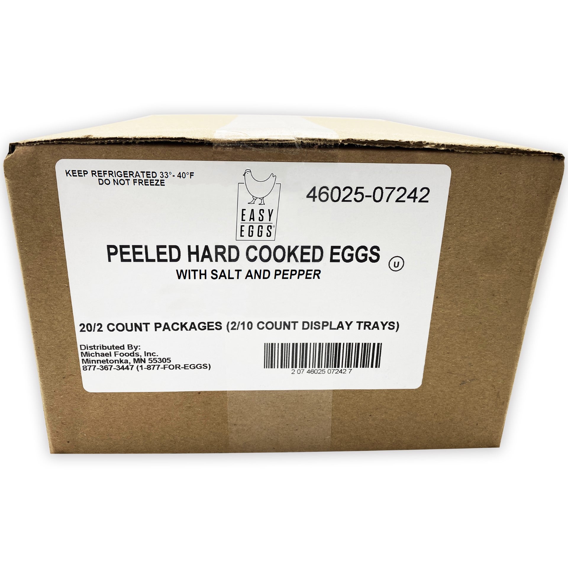Peeled Hard Cooked Eggs With Salt And Pepper 3.1 Ounce Size - 20 Per Case.