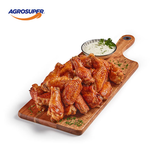 Agro Super Marinated Chicken Wing Party IQF 10 Pound Each - 4 Per Case.