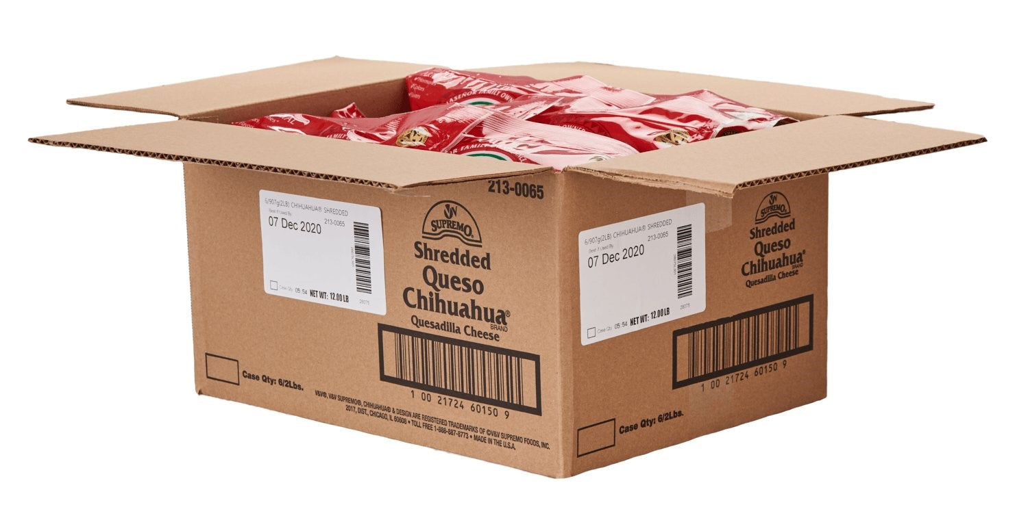 Queso Chihuahua Shred 2 Pound Each - 6 Per Case.