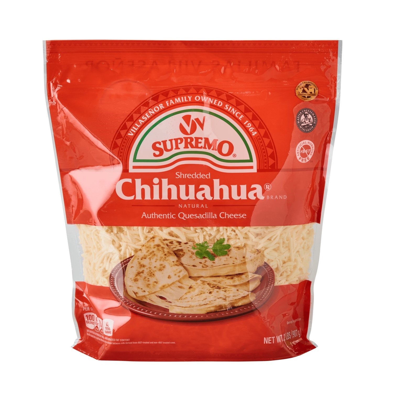 Queso Chihuahua Shred 2 Pound Each - 6 Per Case.