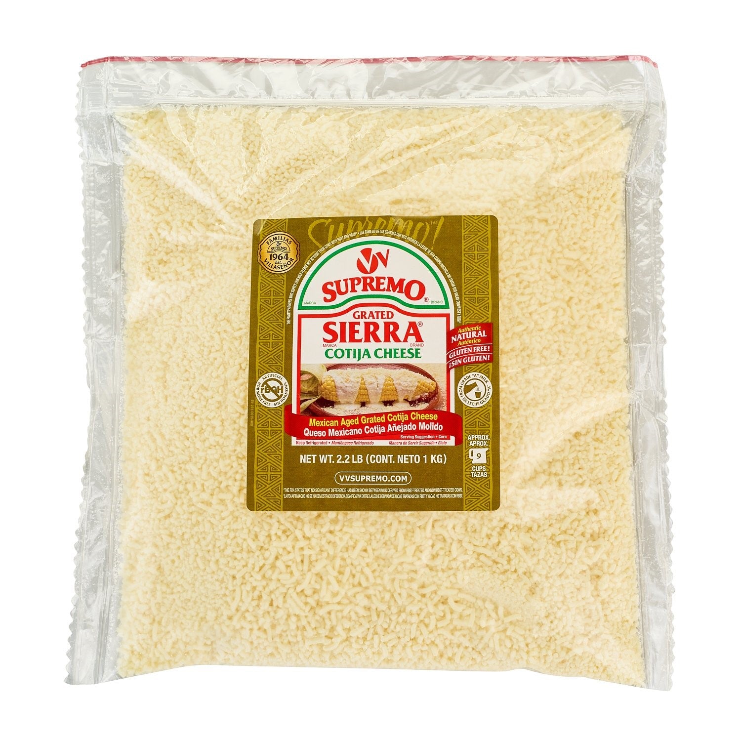 Supremo Sierra Queso Cotija 2.2 Pound Each - 6 Per Case.