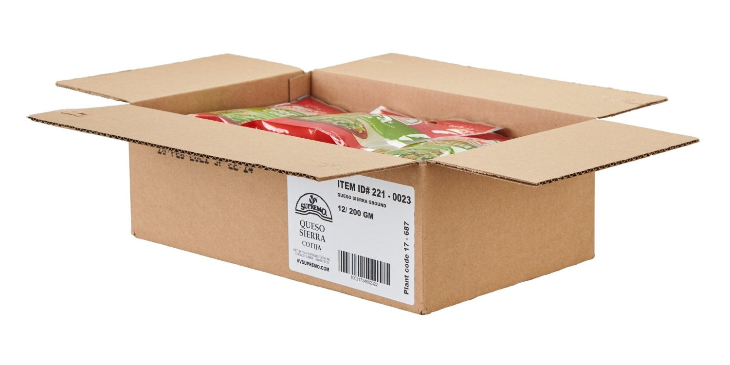 Supremo Sierra Queso Cotija 7.06 Ounce Size - 12 Per Case.