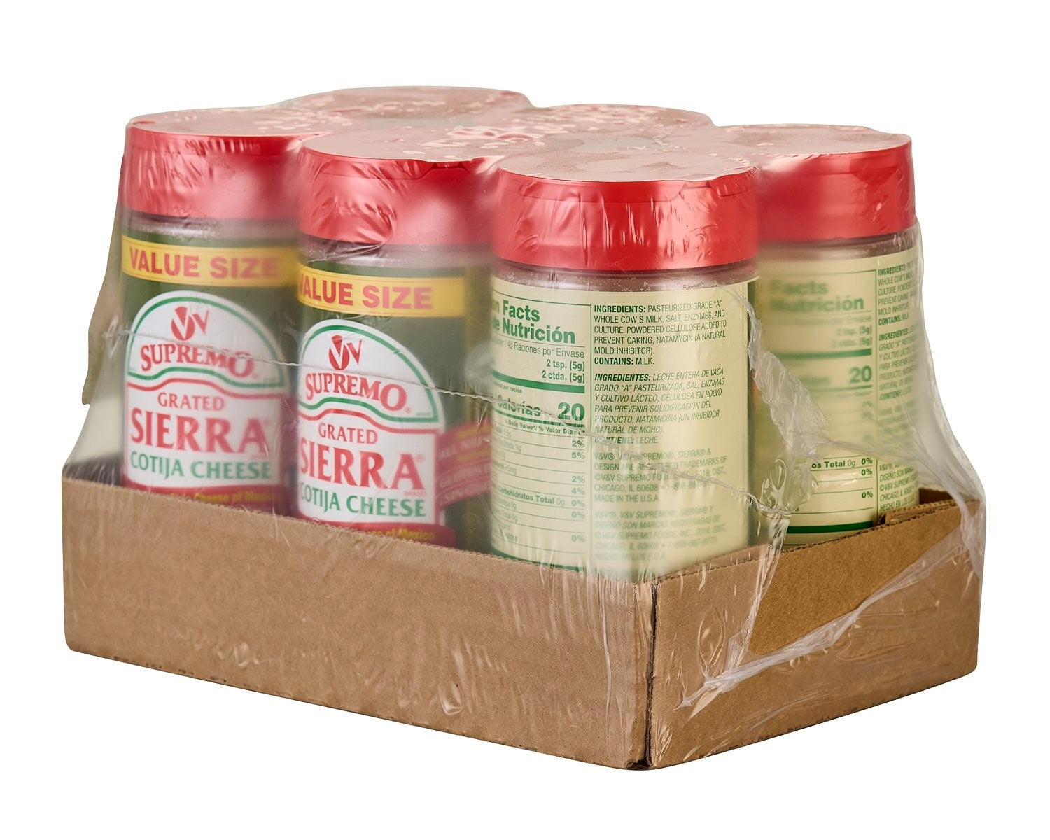 Queso Cotija Shaker 8 Ounce Size - 6 Per Case.