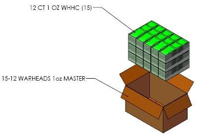 Warheads Extreme Sour Hard Candy 1 Ounce Size - 180 Per Case.