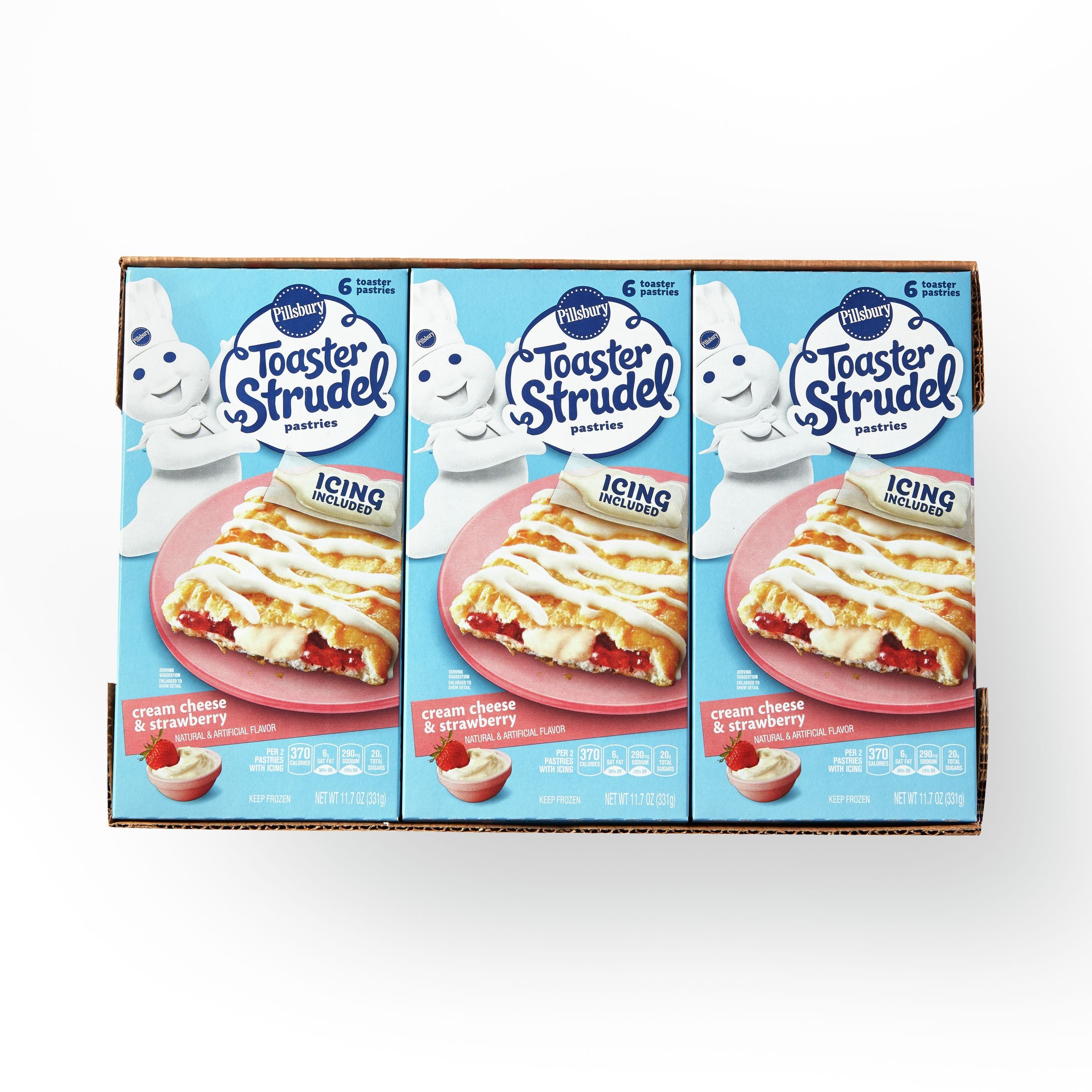 Pillsbury™ Frozen Toaster Strudel Pastriescream Cheese Strawberry11.7 Ounce Size - 12 Per Case.