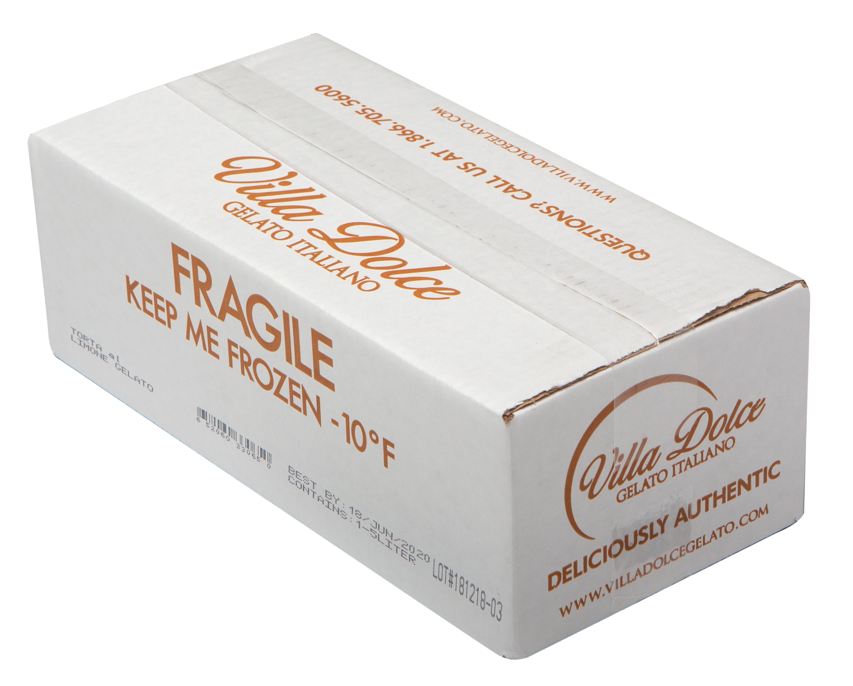 Villa Dolce Torta Lemon Pie Gelato 5 Liter - 1 Per Case.