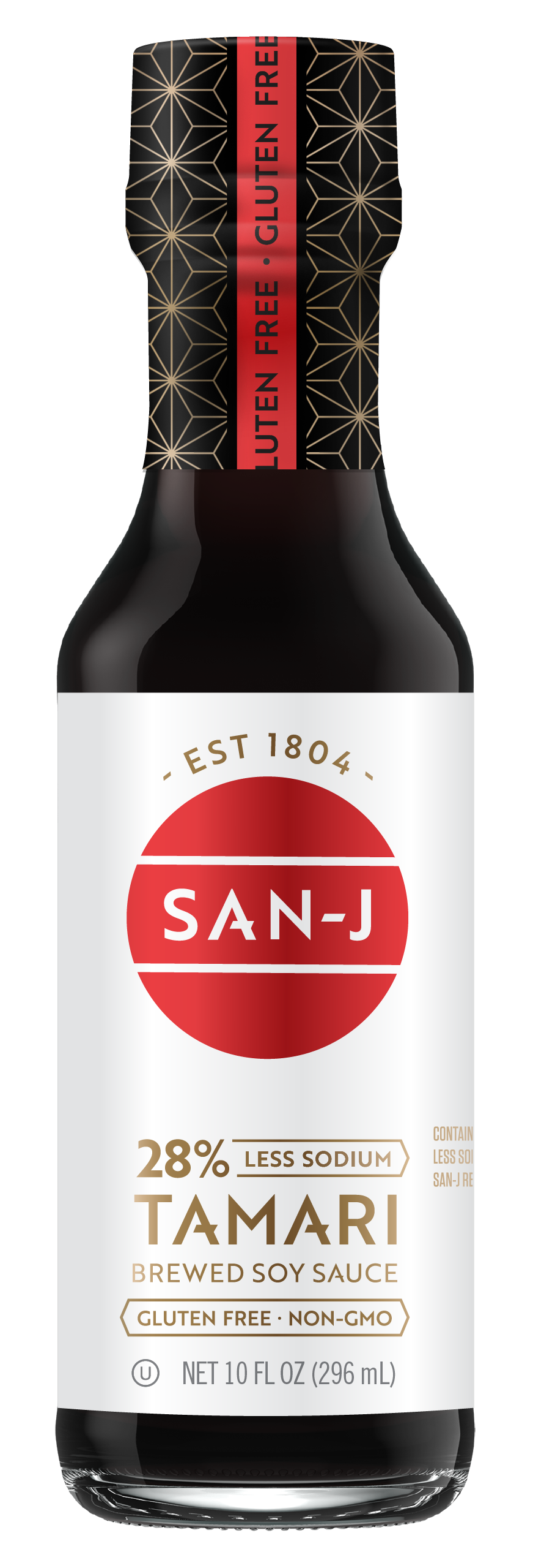 San J Tamari Reduced Sodium 10 Fluid Ounce - 6 Per Case.