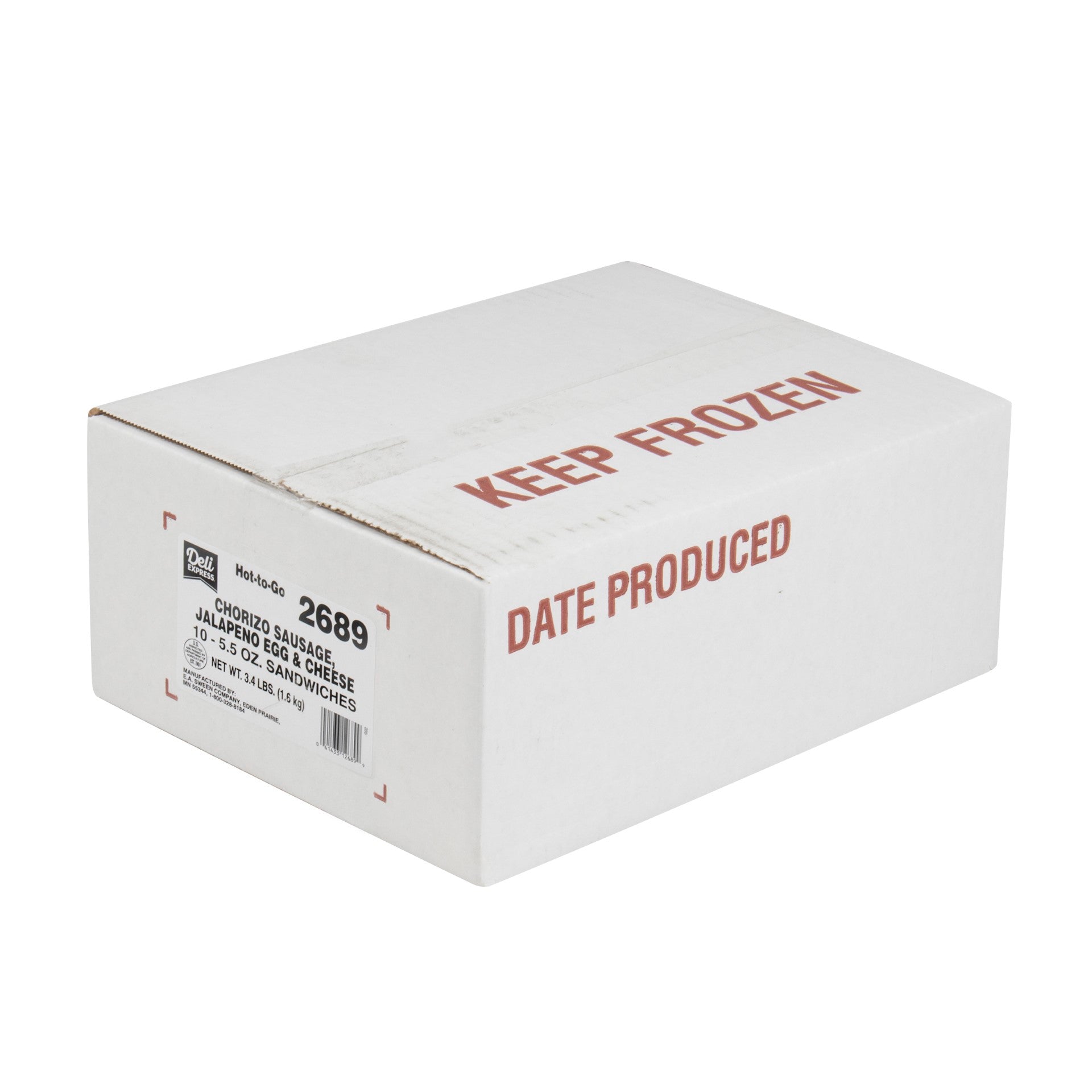 Deli Express Chorizo Sausage Jalapeno Egg &cheese On A Biscuit 5.5 Ounce Size - 10 Per Case.