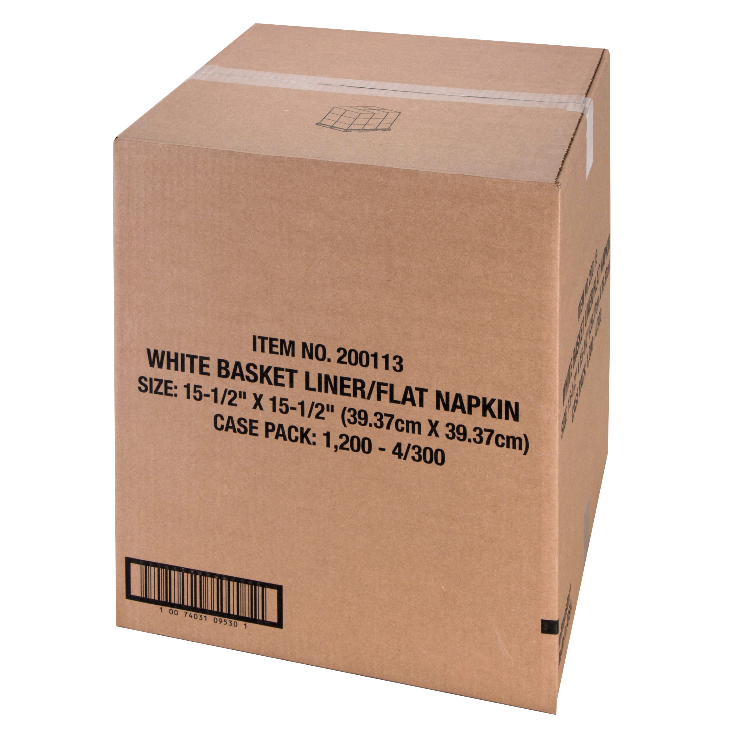 Liner Basket White No Fold Dinner Napkin Point To Point Emb 300 Each - 4 Per Case.