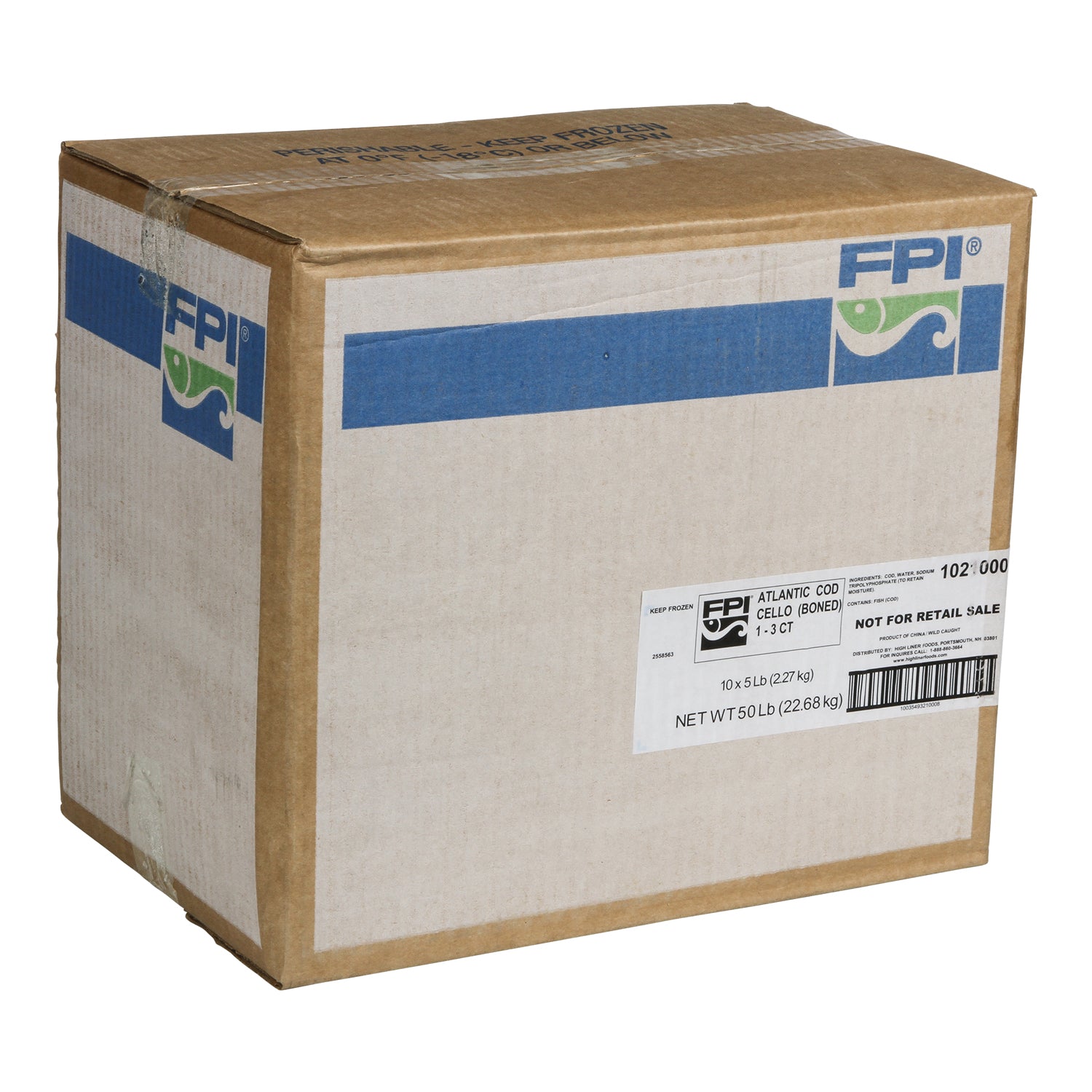 Atlantic Cod Cello (Boned) Not For Retail Sale Msc 5 Pound Each - 10 Per Case.