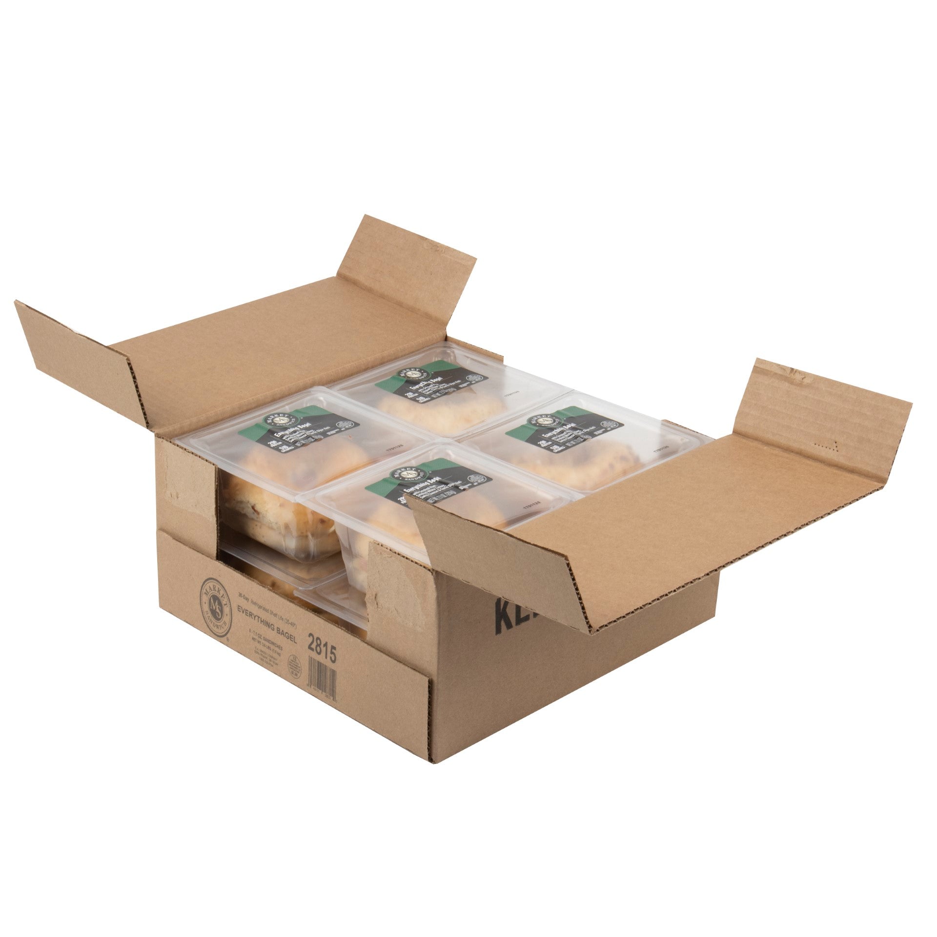 Market Sandwich Everything Bagel, Ham, Turkey, Swiss Cheese, And Garlic Dijohn Aioli Sandwich 7.1 Ounce Size - 8 Per Case.